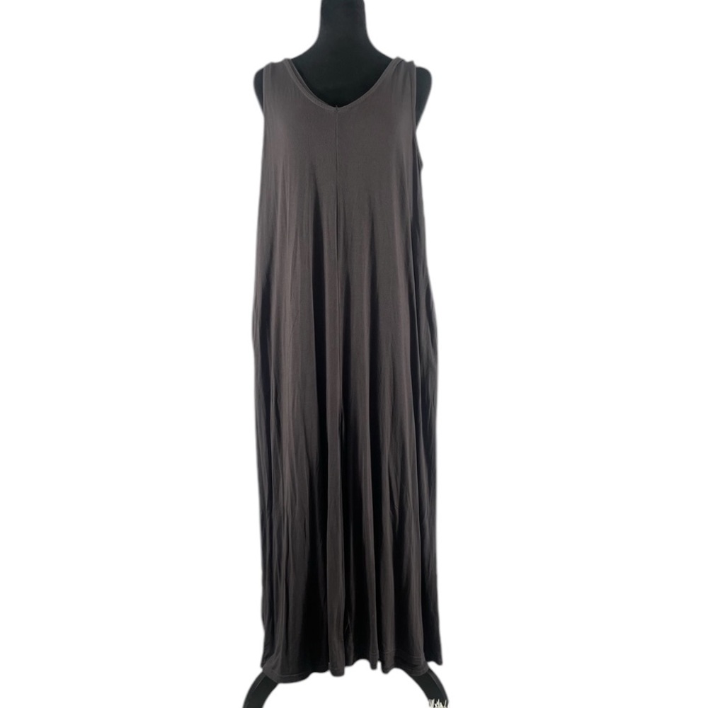 Wide leg Jumper Gray,V neck, sleeveless, wide leg pants, pockets, Medium - Picture 3 of 8